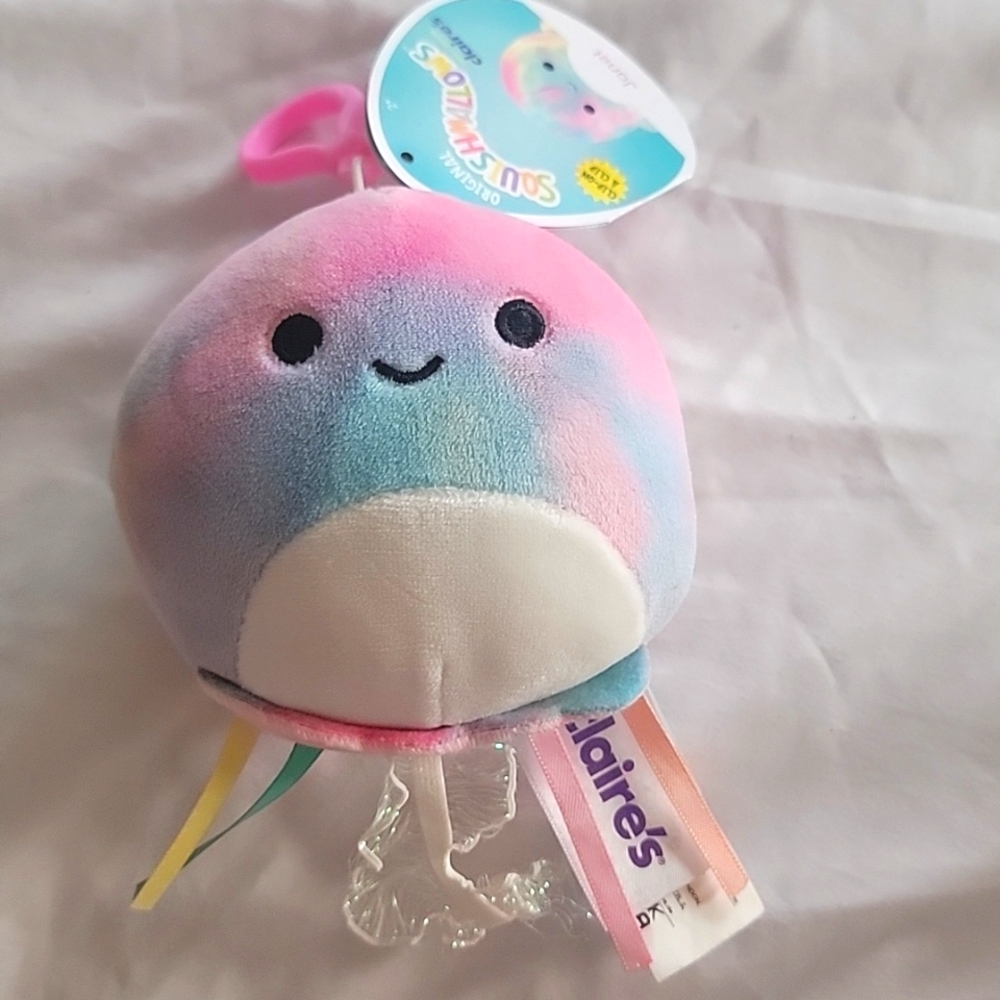 3.5" CLIP JANET THE JELLYFISH SQUISHMALLOWS NWT PLUSH KEYCHAIN STUFFED ANIMAL